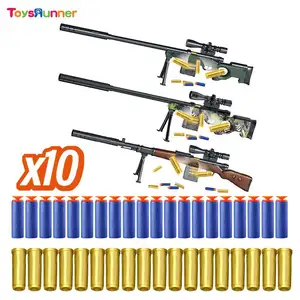 Shell Ejecting Bb Gun Pistol Asli Soft Bullet Gun Toy Air Soft Metal Yellow Plastic Shooting Iron Play Set Pistol For Adults