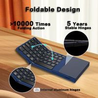 Tastiera Pieghevole OEM ODM Wireless a 4 Canali Multi-Dispositivo Ricaricabile con Touchpad e Tastierino Numerico Portatile da Viaggio