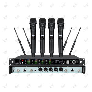 ระบบไมโครโฟนไร้สาย UHF 4 ช่อง AD4Q 470-940MHz ระบบ FM Modulation ไมค์ไร้สายระดับมืออาชีพสำหรับเวทีและโบสถ์ - Product Image 2