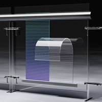Écran LED holographique 3D à cadre ultra-fin, animation, écran transparent, rideau lumineux, panneau numérique, mur vidéo publicitaire