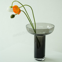 Vente en gros d'accessoires de décoration moderne Vase de table minimaliste pour épissure de verre Art Design