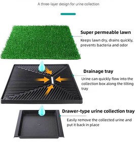 Kingtale Dog Grass <span class=keywords><strong>Pad</strong></span> com Bandeja Grande pet Litter Box WC com Grama Artificial para Cães com Borda Hemmed <span class=keywords><strong>Pee</strong></span> Pads para Cães - Product Image 2