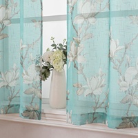 Voilages semi-transparents texturés floraux à passe-tringe, rideaux de fenêtre filtrant la lumière, style américain, ignifuges, toutes saisons pour