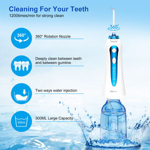 <span class=keywords><strong>Irrigador</strong></span> Bucal Eléctrico Inalámbrico Portátil H2ofloss HF-9P de 300 ml, Resistente al Agua IPX7, Limpiador <span class=keywords><strong>Dental</strong></span> - Product Image 2
