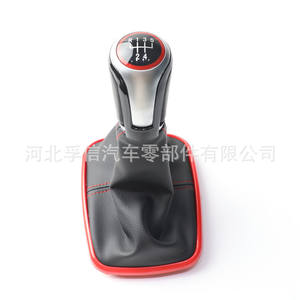 Pommeau de levier de vitesse en cuir, 5 ou 6 vitesses, ergonomique, pour Bora, cadre rouge - Product Image 4