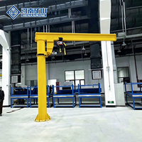 Grue à flèche cantilever monopoutre robuste et efficace avec palan électrique à moteur et télécommande, capacité de 3 à 5 tonnes pour la construction