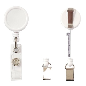 Porte-badge rétractable en plastique de 25 cm avec clip dorsal et tensionneur, facile à tirer, pour carte d'identité professionnelle, motif Pluie d'automne, impression de logo disponible - Product Image 1