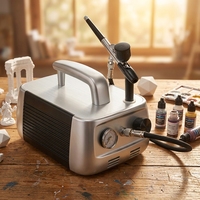 Airbrush-Set aus umweltfreundlichem Kunststoff, quadratisch, verstellbar, 25W, 18L/min, für Kuchendekoration, hohe Luftleistung, präzises Sprühen, einfach zu bedienen