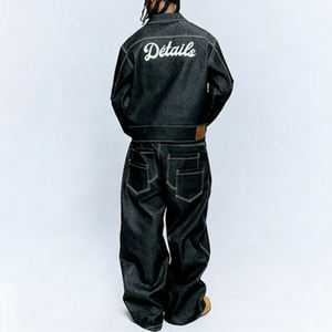 Chaqueta Vaquera Personalizada con Logotipo Bordado, Estilo Vintage, para Hombre, Resistente al Viento, Transpirable, 100% Algodón, Estilo Holgado y Elegante - Product Image 5