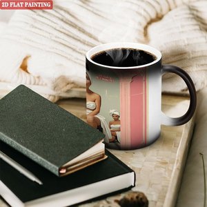 Frosted Black Mug 11oz <b>Ceramic</b> Heat Sensitive Custom Printing <b>Cup</b> - Product Image 3