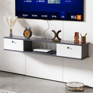 Meuble <span class=keywords><strong>TV</strong></span> mural moderne et simple en bois massif pour salon et chambre, étagère murale <span class=keywords><strong>suspendue</strong></span>, support pour décodeur - Product Image 2