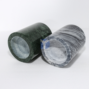 Bocaux à bougies en marbre de luxe avec couvercles Récipients personnalisés en verre, béton et terre cuite pour la décoration intérieure et les bougies de mariage - Product Image 4