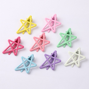 Pince à cheveux étoile 4,3 cm, pince bec de canard creuse en métal à cinq branches, usage quotidien, unisexe - Product Image 2