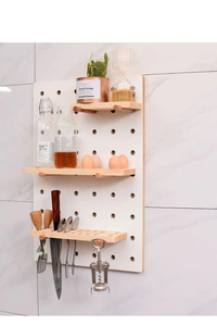 Nordic Hanging Solid Wood <strong>Peg</strong> Board Display Stand Kitchen Bar Bedroom Living Room Decorative Wall Mounted <strong>Pegboard</strong> - Product Image 4