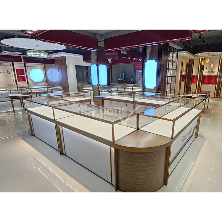 Modern Jewell ery Display Showcase Shop Theke Edelstahl Luxus schrank Juwelier geschäft Glas möbel Schmuck Kiosk