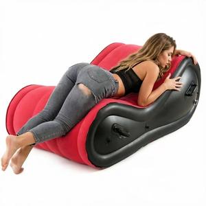 Fauteuil de relaxation incurvé en S luxueux et personnalisé en PVC, canapé gonflable ergonomique pour <span class=keywords><strong>couple</strong></span>, coussin de yoga pour salon - Product Image 1