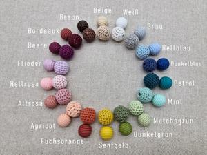 Llaveros Personalizados, Palabras Personalizadas, <span class=keywords><strong>Nombre</strong></span>, Cuentas de Corazones de Silicona, Bola de Ganchillo, Chupete de Madera Original, Regalos de Cumpleaños para Bebé - Product Image 5