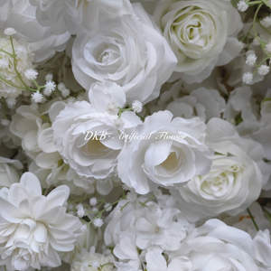 <span class=keywords><strong>3D</strong></span> ประดิษฐ์ผนังผ้า8FT 8 * ดอกกุหลาบผ้าไหมสีขาวสีแดง5D และดอกไม้เลี้ยงในงานแต่งงาน - Product Image 4