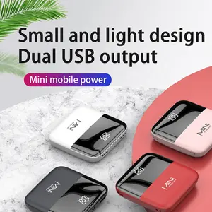 2021 Trend ABS Mini Power Bank 10000mAh Dual USB tragbares Ladegerät Ultra Slim Power banks für Handys mit 2 USB-Anschlüssen
