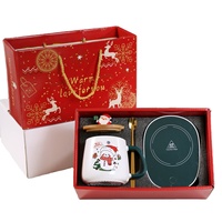 Coffret Cadeau Créatif de Noël : Tasses à Café et à Eau en Céramique avec Dessins Animés du Père Noël – Fournisseurs de Fêtes
