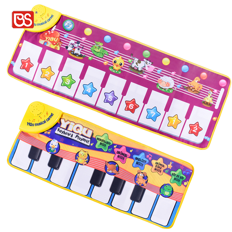 Игрушка BS, многофункциональный электронный коврик с музыкальной клавиатурой в виде животных, игровое одеяло, складной напольный детский пианино-коврик для танцев