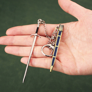 Mini spada portachiavi per ghiaccio e fuoco gioco in lega modello GTR20 metallo in lega <span class=keywords><strong>di</strong></span> zinco portachiavi con guaina per troni - Product Image 5