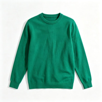 Pull en maille col rond en mélange de cachemire pour homme, uni, décontracté, respirant, séchage rapide, automne, épaules tombantes, manches longues