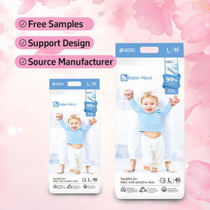 Couches-culottes jetables pour bébé à taille élastique, en pâte de cellulose américaine, fabriquées en Chine, avec protection anti-fuites 3D, douces, respirantes et absorbantes - Product Image 1