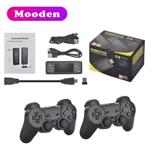 S X9 Game Stick 4K Consola de videogame 64GB 2.4G Gamepad sem fio x9 pro