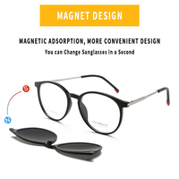 Lunettes de soleil magnétiques BE WELL 6085 en métal Ultem, polarisées UV400, verres TAC, clip à clapet, colorées, classiques, tendance, unisexes