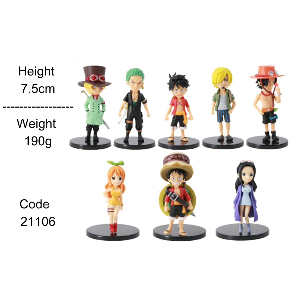 H7.5 8pcs Set One Pieces Figures Japanese Anime Toys