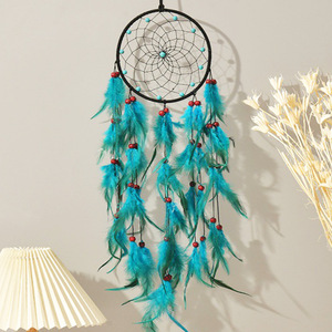 Atrapasueños de Árbol de la Vida con Cuentas de Diseño Avanzado, Adornos Colgantes, Campanas de Viento de Plumas Americanas, Decoración Metálica para Pared - Product Image 1