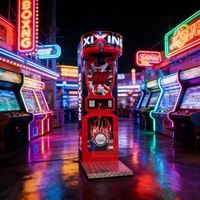 Machine de boxe électronique à monnayeur pour parcs d'attractions urbains, prise US, personnalisable