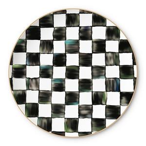 Nordic Style Black <b>White</b> Plaid Custom Logo Porcelain Flat <b>Dinner</b> <b>Plate</b> - Product Image 5