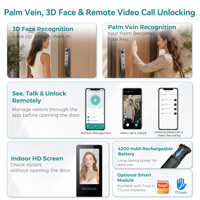 Kunci Pintar WiFi SJJ Full Auto Smart Lock Tuya Opsional Pengenal Wajah, Pengenal Telapak Tangan, Kamera Lubang Intip, Interkom Video, Buka Kunci Jarak Jauh, Aplikasi Wood