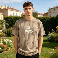 T-shirts pour hommes à manches courtes, style streetwear américain, motif floral, col rond décontracté, 100% coton, effet délavé vintage