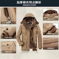 Veste pour homme M-7XL, longueur moyenne, en peluche épaisse, veste parka à plusieurs poches