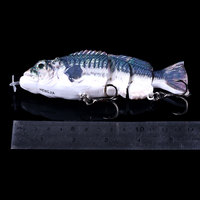 Leurre de pêche robotisé HENGJIA 15CM 54G, leurre nageur rechargeable, leurre de pêche électrique à 4 segments
