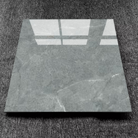 Carreaux de sol en céramique de luxe 60x60 effet marbre gris brillant poli pour salon et salle de bain