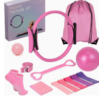 Ensemble d'équipements de Pilates pour la maison, ballon de yoga miniature en PVC, anneau de Pilates Magic Circle, bande de résistance élastique légère.