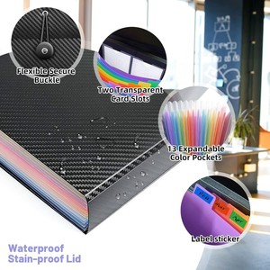 최적의 가격 확장 파일 폴더 주최자 13 포켓 플라스틱 확장 영수증 및 문서 제출 시스템 - Product Image 2