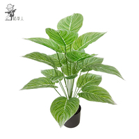 Plante artificielle en velours vert en pot – Chlorophytum Platine, plantes vertes persistantes pour Noël, Nouvel An, mariage, Thanksgiving, décoration intérieure