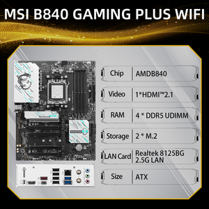 Carte mère B840 GAMING PLUS WIFI ATX avec compatibilité AM5 DDR5, prend en charge les processeurs 9000/8000/7000, carte mère pour jeux - Product Image 2