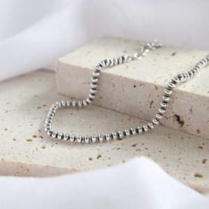 Manufacturer Wholesale Fashionable Simple Smooth Irregular Oval <strong>Bead</strong> <strong>Bracelet</strong> S925 Pure Silver Material - Product Image 2