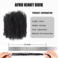 Vente en gros Cheveux humains 100% afro crépus en vrac pour dreadlocks Extensions de cheveux humains afro crépus bouclés de qualité supérieure pour mèches