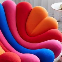 Fauteuil pivotant moderne en forme d'anémone de mer, fauteuil individuel paresseux en velours écologique, chaise d'appoint de loisirs pour salon, chambre, appartement, bar