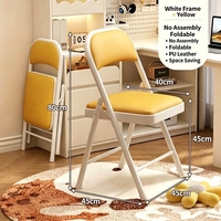 Chaise de salle à manger pliante en cuir PU, sans assemblage, gain de place, siège pliable pour la maison, le salon, l'appartement locatif, le bureau, la salle de conférence