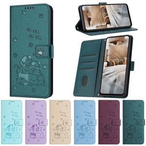 เคสหนังลายแมวมีกระเป๋าเงินพร้อมช่องใส่บัตรเคสป้องกันแบบพับตั้งได้สำหรับ Xiaomi redmi Note 14 4G poco X7 <span class=keywords><strong>Pro</strong></span> 5g - Product Image 1