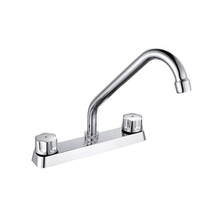 Thiết bị vệ sinh vòi và vòi <span class=keywords><strong>Chrome</strong></span> bồn rửa nhà bếp Vòi kép xử lý 2 lỗ thép không gỉ vòi Nước Nhà Bếp - Product Image 5