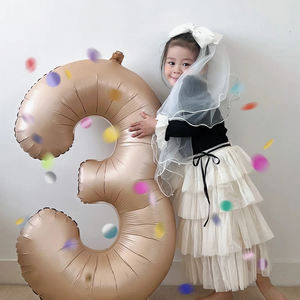 Haute qualité Ins crème <span class=keywords><strong>couleur</strong></span> numéro ballons 40 pouces mariage enfant fête d'anniversaire anniversaire décoration grand nombre ballons - Product Image 2